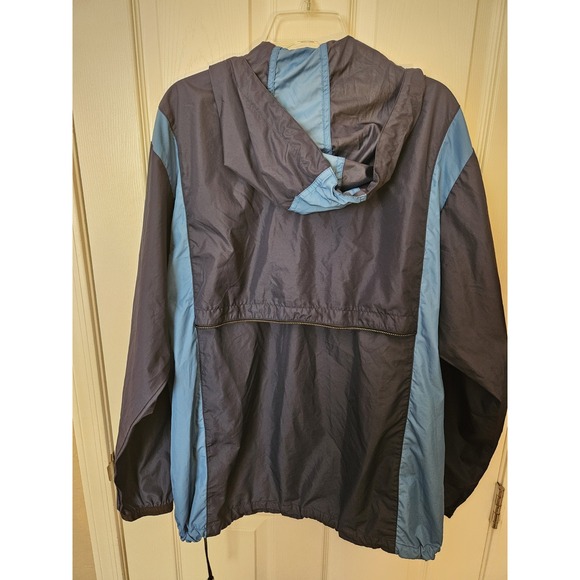 Nike Men's Blue Windbreaker Hoodie Jacket #56323 1/4 Zip Orange Logo, Size XL - Picture 9 of 11